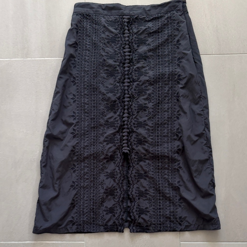 Sea NY Black embroidered Lace midi Skirt